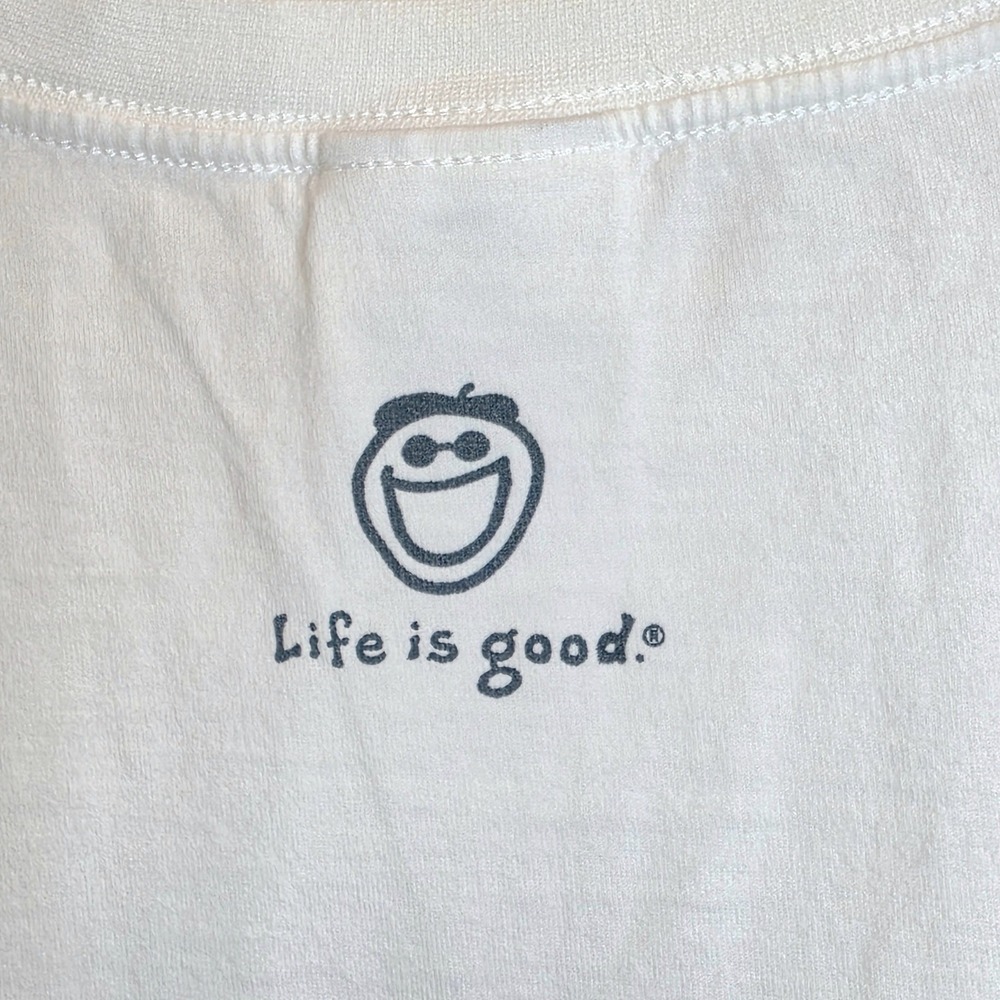 VTG Life is Good Long Sleeve Tee Womens Sz Large White Mountain Theme - Picture 4 of 10